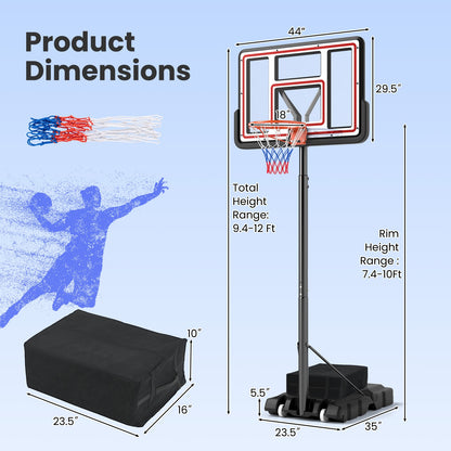 Portable Basketball Hoop Adjustable Basketball Goal System Sport Equipments at Gallery Canada
