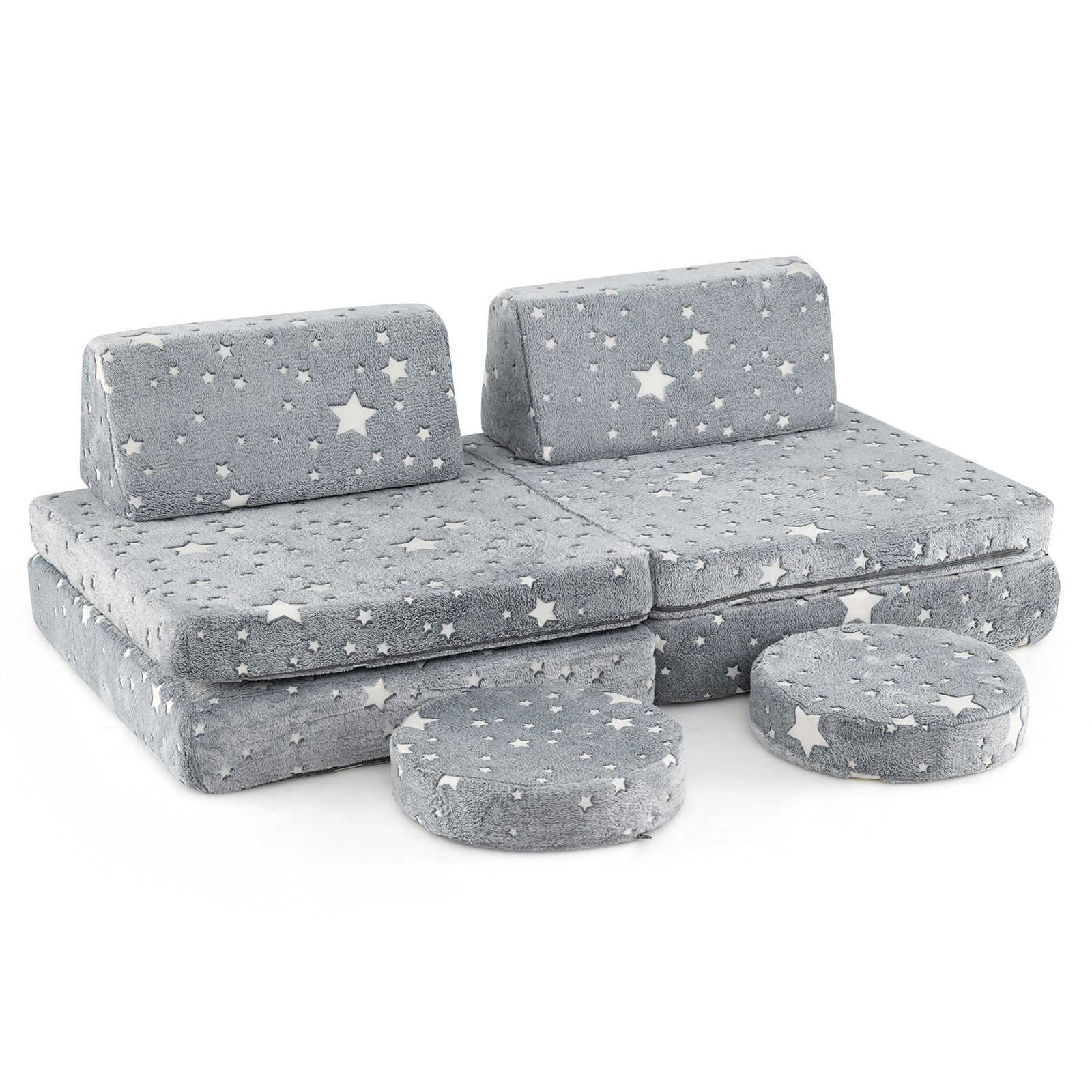 Modular Kids Play Couch, Glow In Dark, Gray Kids Chairs & Seating at Gallery Canada