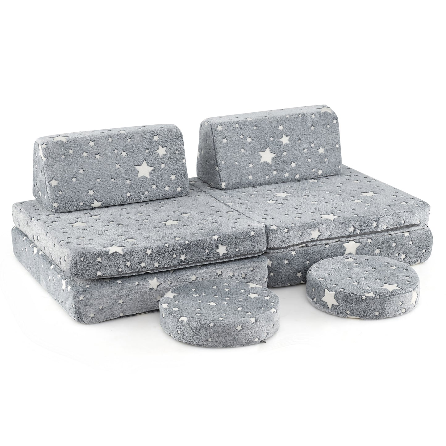 Modular Kids Play Couch, Glow In Dark, Gray Kids Chairs & Seating at Gallery Canada