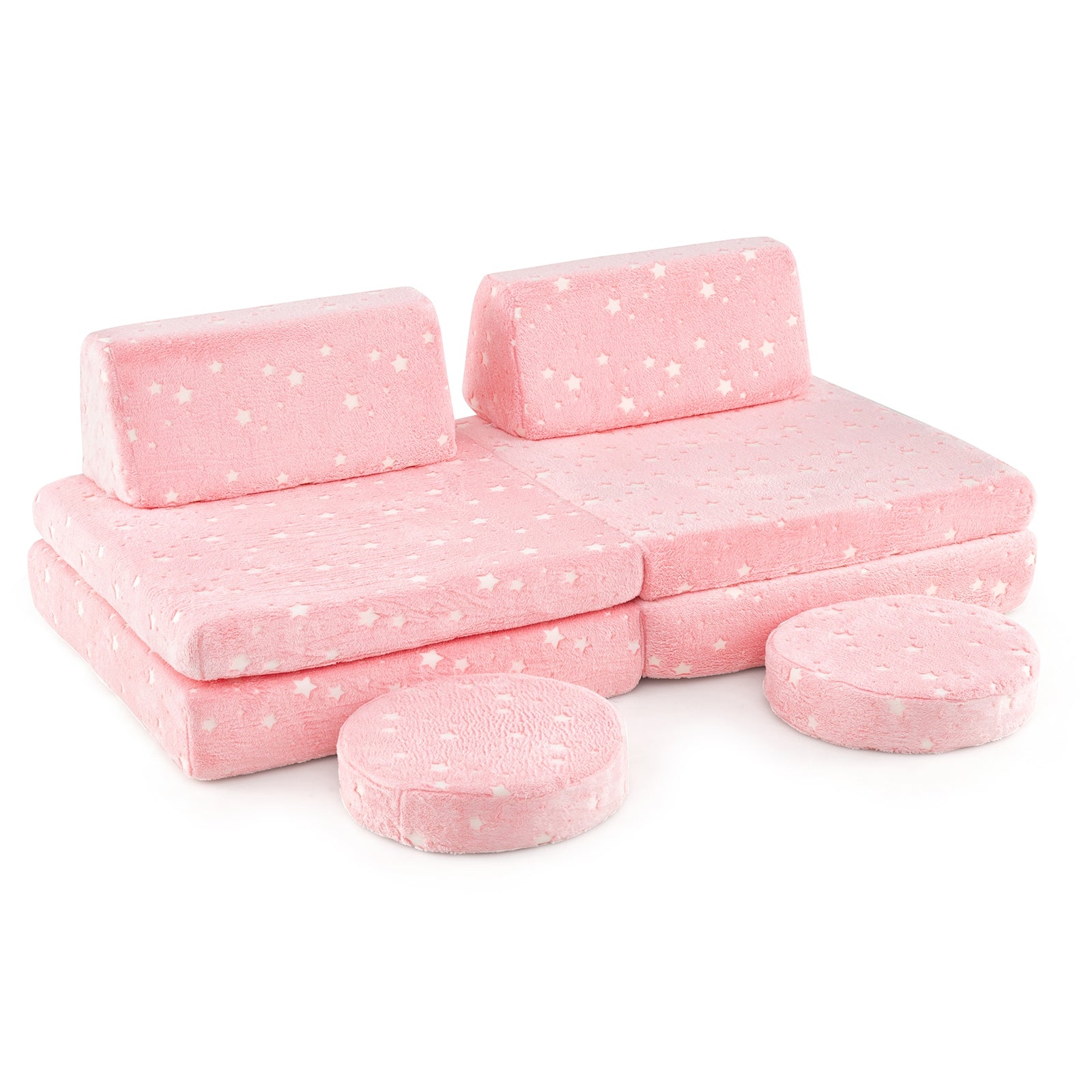 Modular Kids Play Couch Set, Glow In The Dark, Pink Kids Chairs & Seating Pink at Gallery Canada