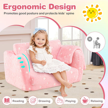 Folding Kids Couch With Glow In The Dark Blanket, Pink Kids Chairs & Seating at Gallery Canada