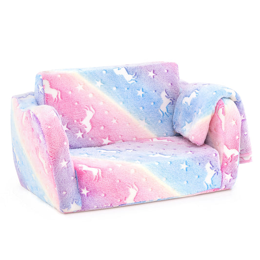 Folding Kids Couch With Blanket, Glow In The Dark, Multicolor Kids Chairs & Seating Multicolor at Gallery Canada