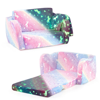 Folding Kids Couch With Blanket, Glow In The Dark, Multicolor Kids Chairs & Seating at Gallery Canada