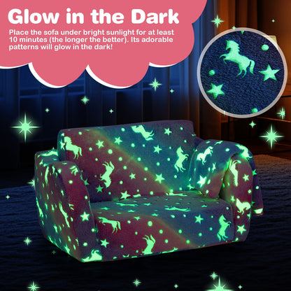 Folding Kids Couch With Blanket, Glow In The Dark, Multicolor Kids Chairs & Seating at Gallery Canada
