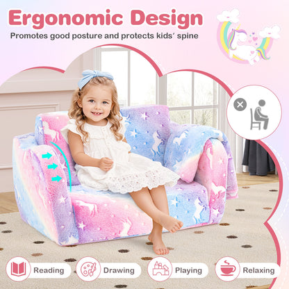 Folding Kids Couch With Blanket, Glow In The Dark, Multicolor Kids Chairs & Seating at Gallery Canada