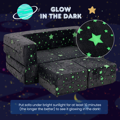 2 Seater Kids Play Couch with Removable and Machine Washable Flannel Cover, Gray Kids Chairs & Seating at Gallery Canada