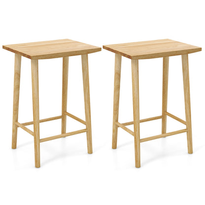 Tabourets de bar de 25,5 pouces, lot de 2 avec repose-pieds, naturel
