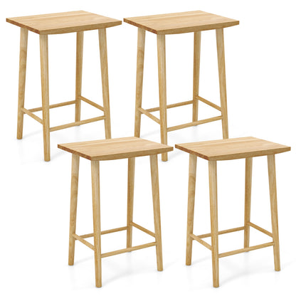 25.5 Inch Bar Stools Set of 2 with Footrest, Natural Bar Stools at Gallery Canada