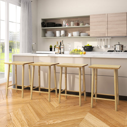 25.5 Inch Bar Stools Set of 2 with Footrest, Natural Bar Stools at Gallery Canada