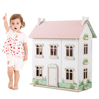 Kids Wooden Dollhouse, 3 Level, Pink Play Tents & Playhouse at Gallery Canada