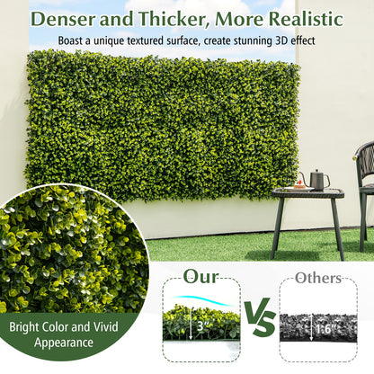 12 Pieces 20 Inch x 20 Inch Artificial Hedge Eucalyptus Panels, Green Decorative Fencing & Flooring at Gallery Canada