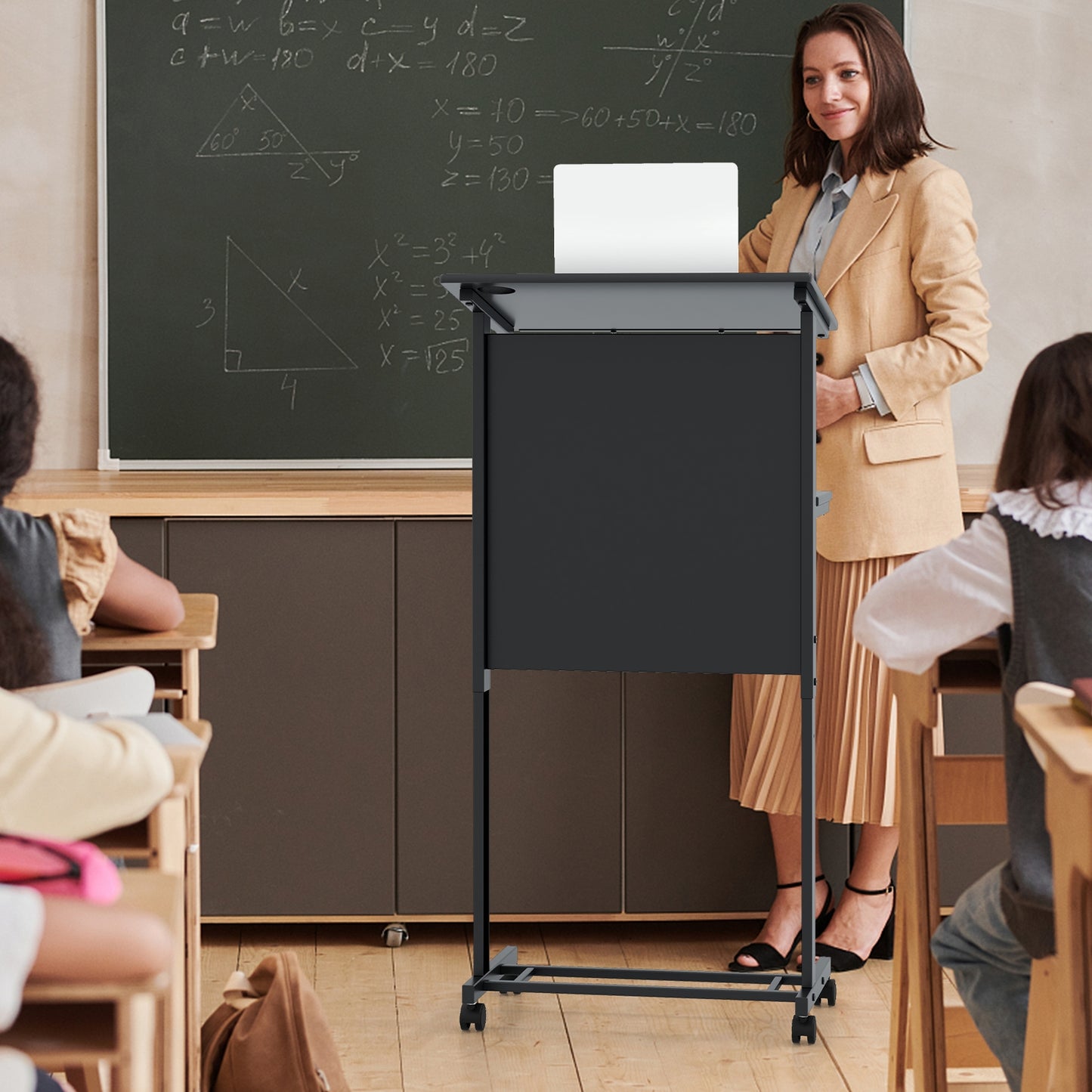 3-Position Adjustable Lectern Table, Black Standing Desks at Gallery Canada