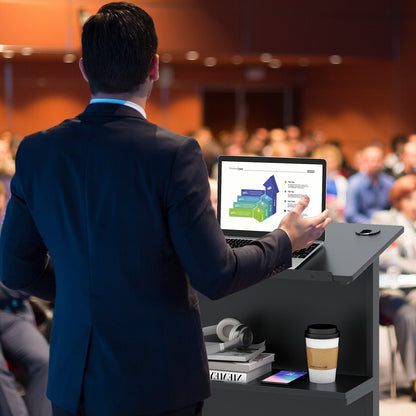 3-Position Adjustable Lectern Table, Black Standing Desks at Gallery Canada