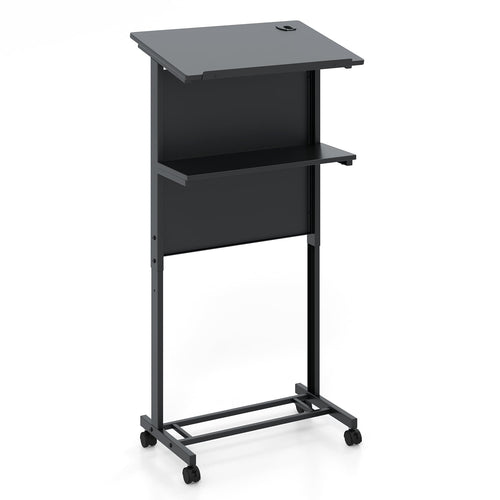 3-Position Adjustable Lectern Table, Black