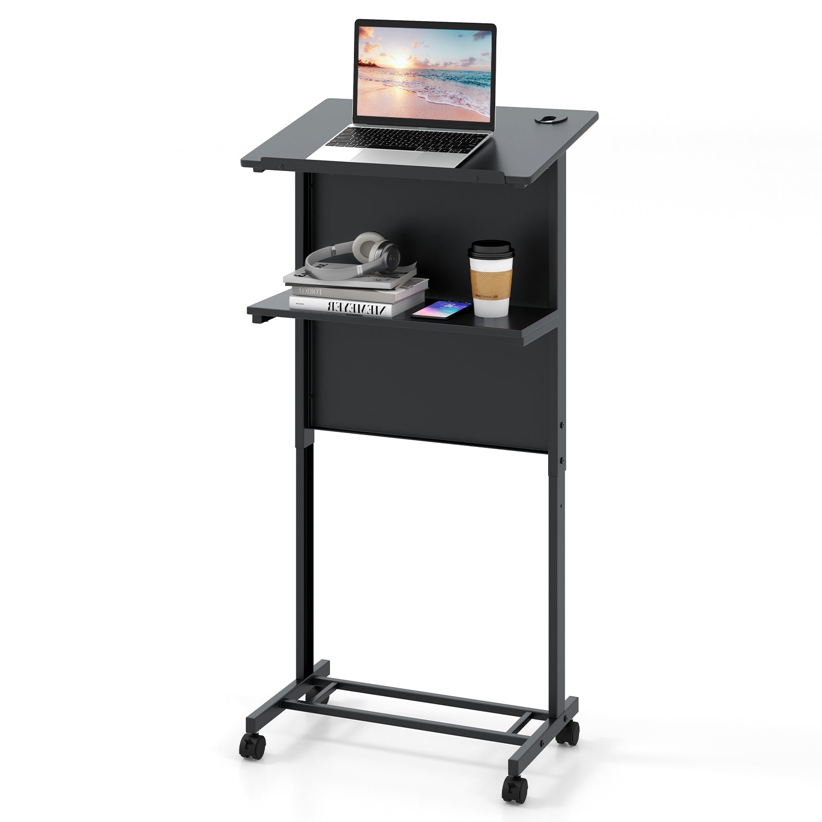 3-Position Adjustable Lectern Table, Black Standing Desks at Gallery Canada