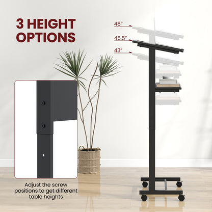 3-Position Adjustable Lectern Table, Black Standing Desks at Gallery Canada