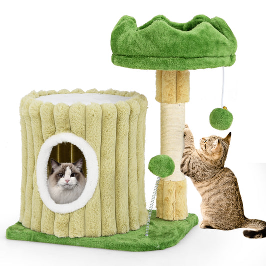 Cat Tree With Sisal Scratching Posts, Dangling Ball, Green Cat Trees Condos & Scratchers Green at Gallery Canada