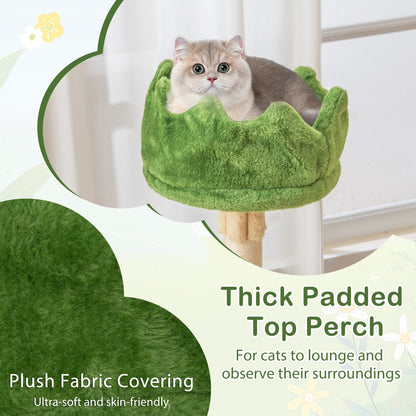 63 Inch Multi-Level Cat Tower, 2 Condos, Green Cat Trees Condos & Scratchers at Gallery Canada