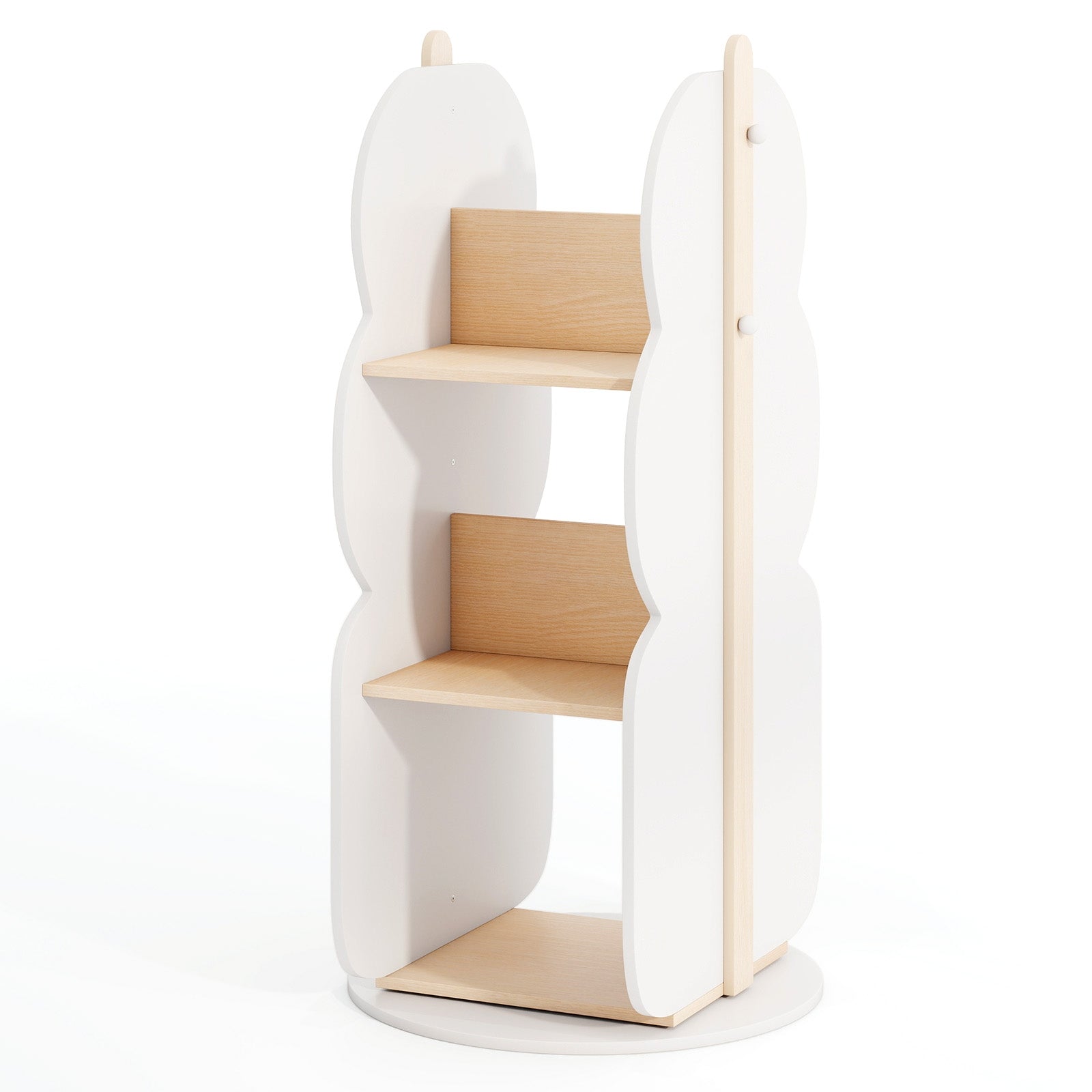Kids Rotating Bookshelf Toy Storage Organizer, 5 Shelves, White Kids Storage White at Gallery Canada