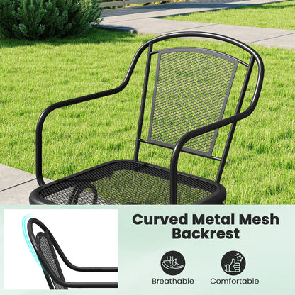 Outdoor Rocking Chair Set, 2 Mesh Backrest, Black Patio Rocking Chairs & Gliders at Gallery Canada