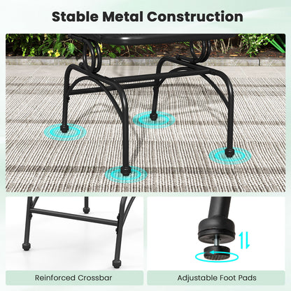 Outdoor Rocking Chair Set of 2 with Mesh Backrest and Seat for Yard, Black Patio Rocking Chairs & Gliders at Gallery Canada