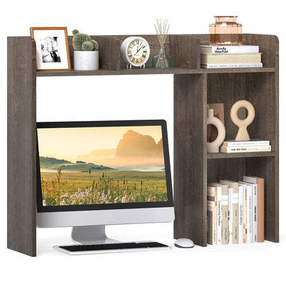 3-Tier Multipurpose Desk Bookshelf with 4 Shelves, Oak Bookcases at Gallery Canada