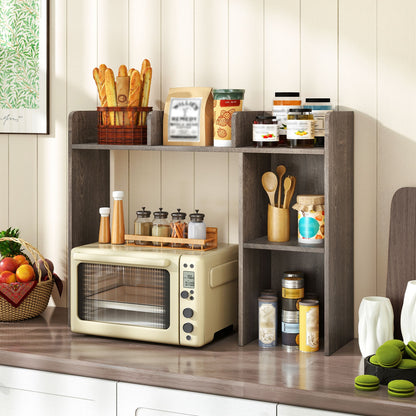 3-Tier Multipurpose Desk Bookshelf with 4 Shelves, Oak Bookcases at Gallery Canada
