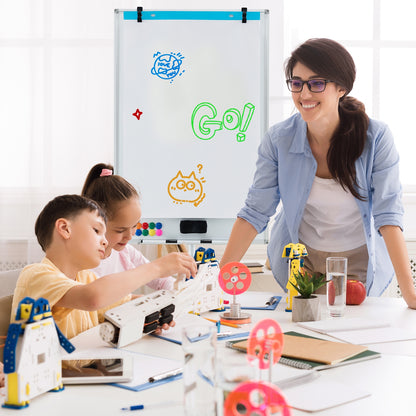 Height-Adjustable Mobile Whiteboard with Round Stand Paper Clips, White Home Office at Gallery Canada