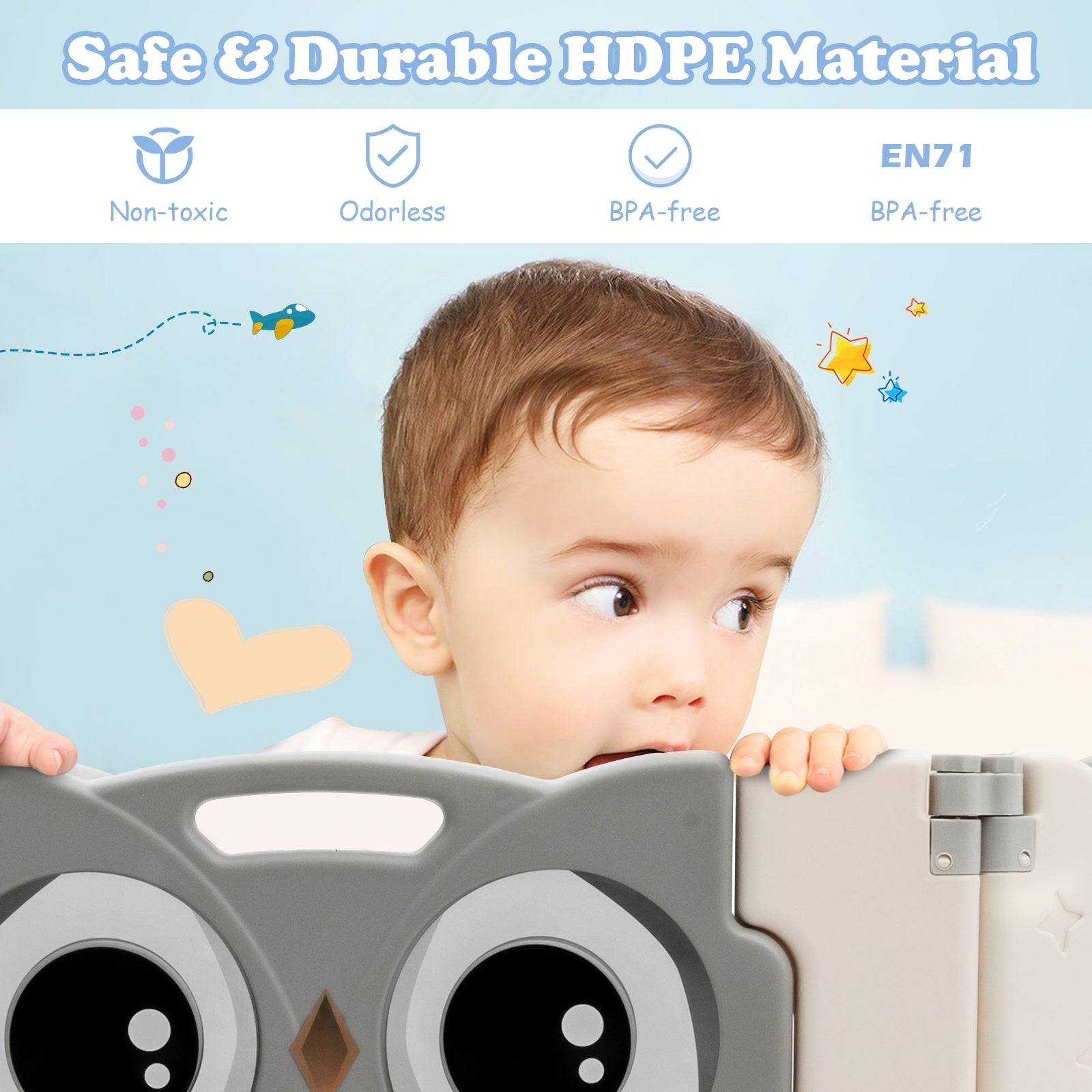 16-Panel Baby Activity Center Play Yard with Lock Door , Beige Baby Playpen & Playards at Gallery Canada