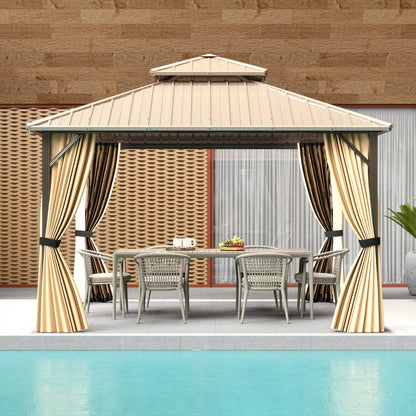 12 x 12 FT Hardtop Gazebo Outdoor Pergola for Patio Garden Deck Lawn Backyard Party Tent, Coffee Gazebos at Gallery Canada