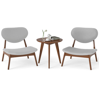 Accent Chairs Set of 2 with Side Table and Solid Wood Frame, Gray Accent Chairs Gray at Gallery Canada