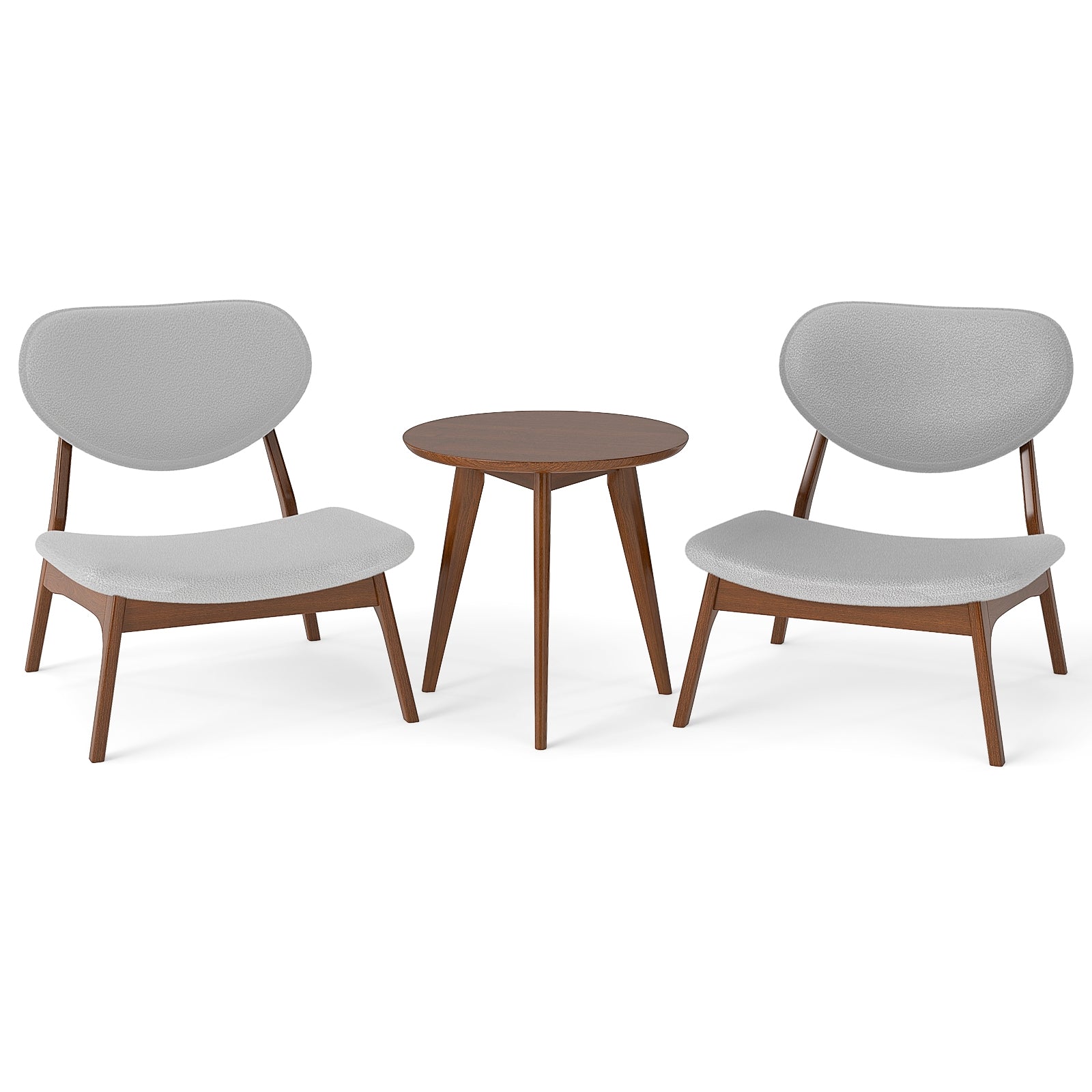 Accent Chairs Set of 2 with Side Table and Solid Wood Frame, Gray Accent Chairs at Gallery Canada