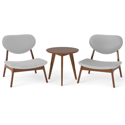 Accent Chairs Set of 2 with Side Table and Solid Wood Frame, Gray Accent Chairs at Gallery Canada
