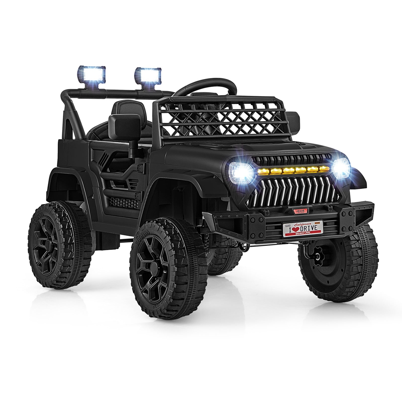 12V Kids Ride on Truck Car with Parental Remote and Music Player, Black Powered Ride On Toys at Gallery Canada