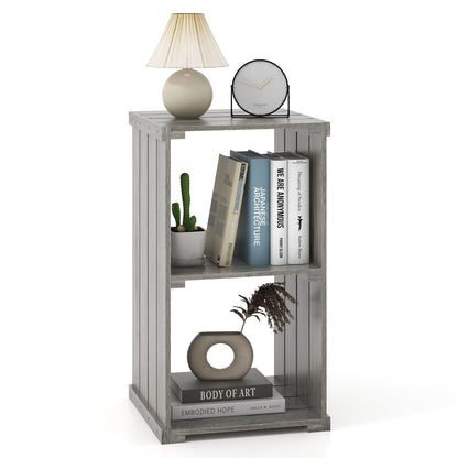 2-Cube Storage Shelf with Open Back and 3-Tier Shelf, Light Gray Bookcases at Gallery Canada