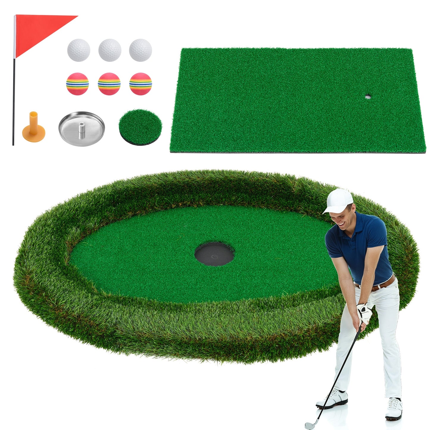 Floating Golf Green Oval Floating Chipping for Pool, Green Golf at Gallery Canada