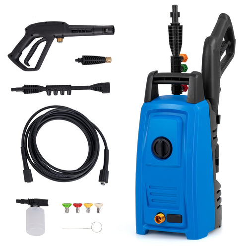 1900 PSI 1.8 GPM Electric Pressure Washer, 4 Quick Connect Nozzles, Blue