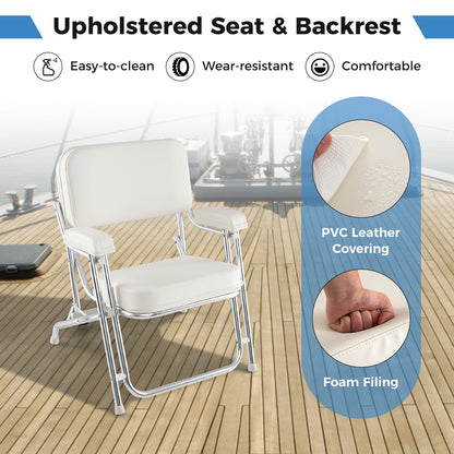 Portable Aluminum Boat Deck Beach Chair, Cushioned Seat, White Water Sports at Gallery Canada