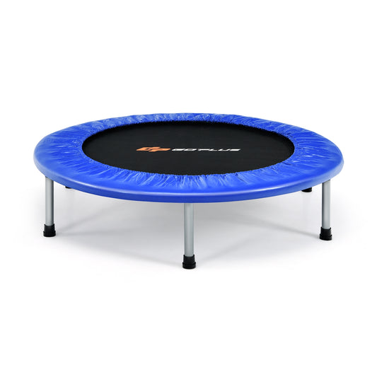 36 Inch Mini Folding Trampoline, Portable Fitness Rebounder, Blue