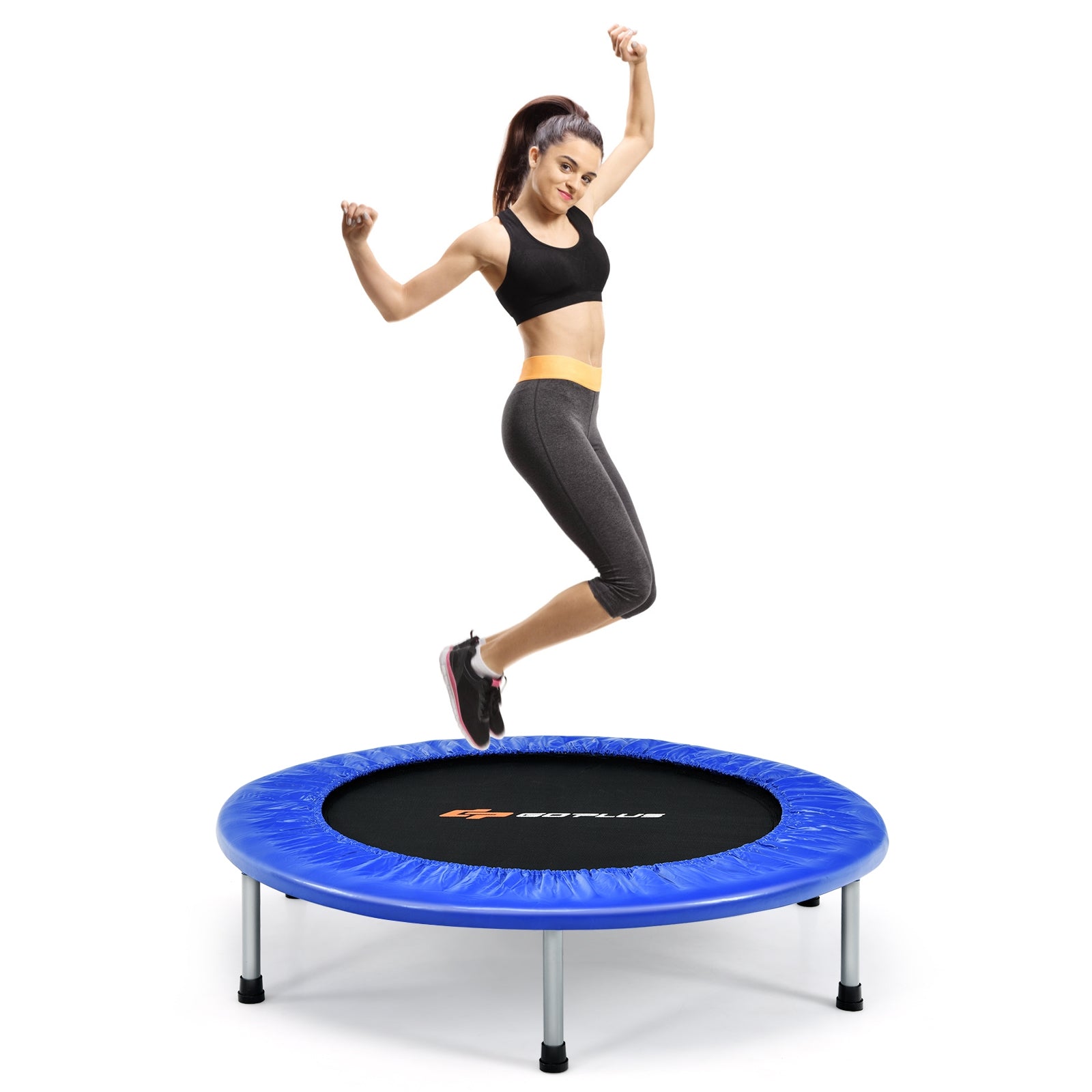 36 Inch Mini Folding Trampoline Portable Recreational Fitness Rebounder, Blue Trampolines at Gallery Canada