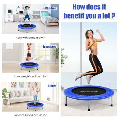 36 Inch Mini Folding Trampoline Portable Recreational Fitness Rebounder, Blue Trampolines at Gallery Canada