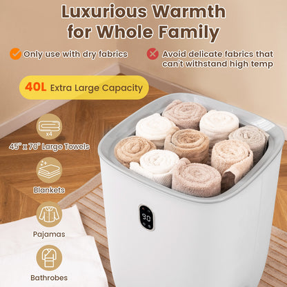 40L Towel Warmer Bucket, 2 Heating Temperatures, White Dryers at Gallery Canada
