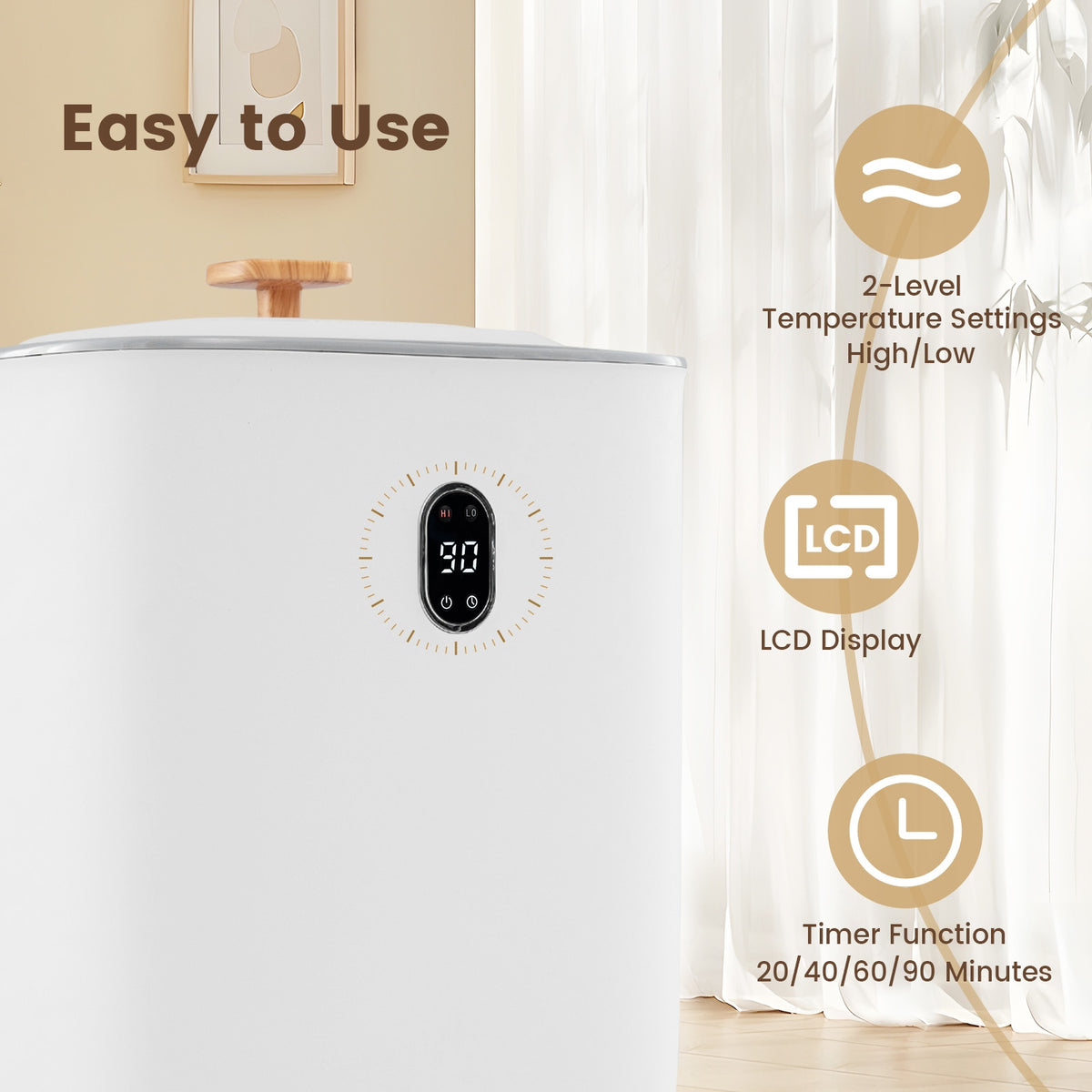 40L Towel Warmer Bucket, 2 Heating Temperatures, White Dryers at Gallery Canada