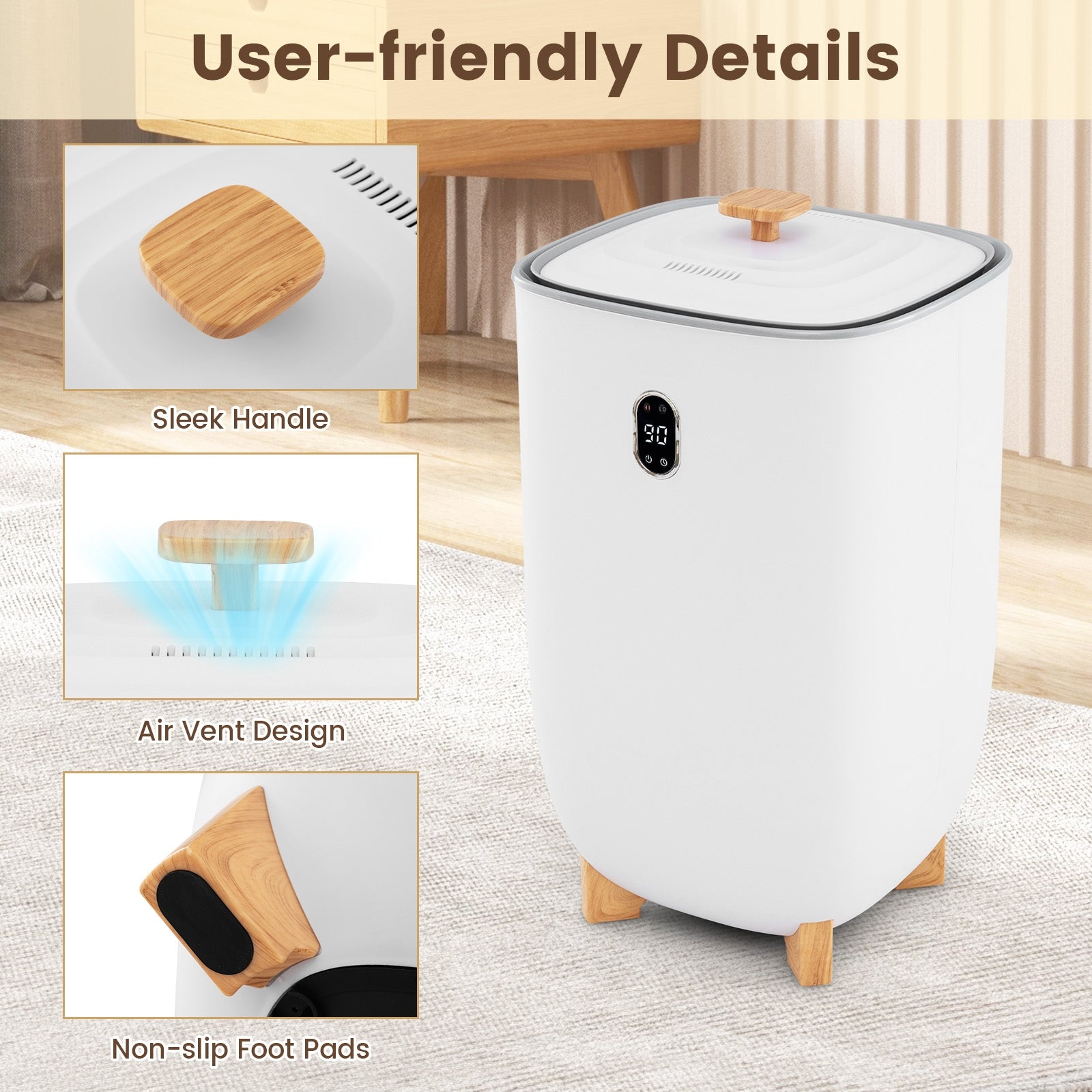 40L Towel Warmer Bucket, 2 Heating Temperatures, White Dryers at Gallery Canada