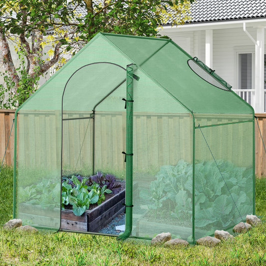 Portable Outdoor Warm House with PE Cover and Roll-up Zippered Door Greenhouses Green at Gallery Canada
