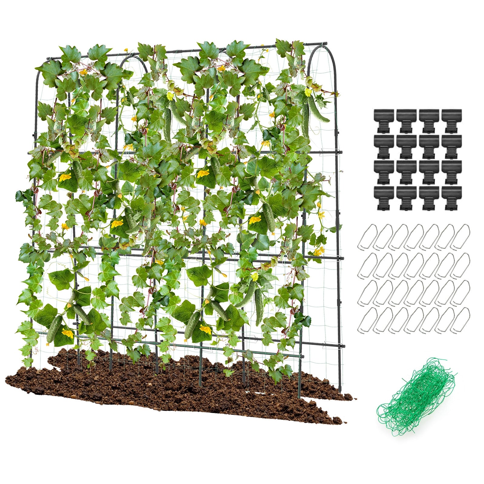 71 x 71 Inch U-Shaped Tall Garden Arched Trellis for Climbing Plants Plant Supports Black at Gallery Canada