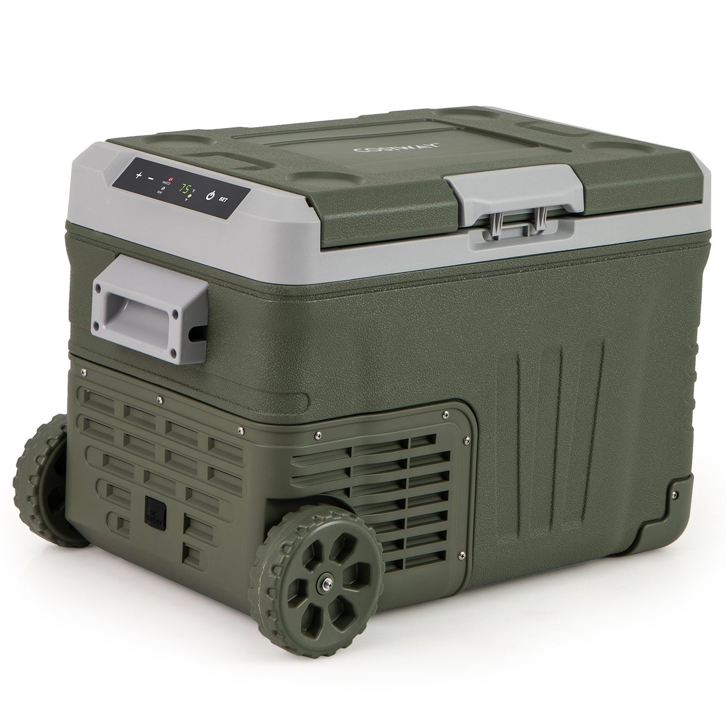 12 Volt Car Refrigerator Portable Car Fridge with Adjustable Range-35L Coolers Green at Gallery Canada