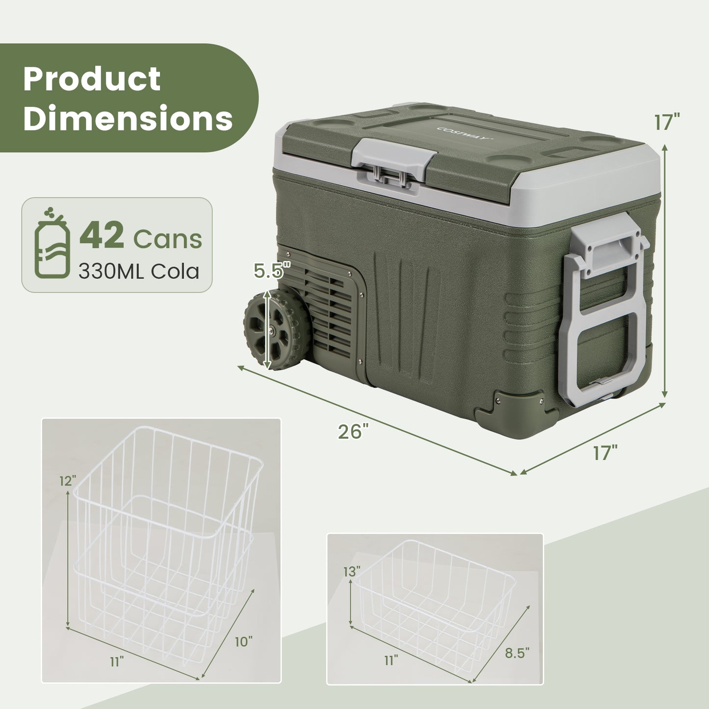 12 Volt Car Refrigerator Portable Car Fridge with Adjustable Range-35L Coolers at Gallery Canada