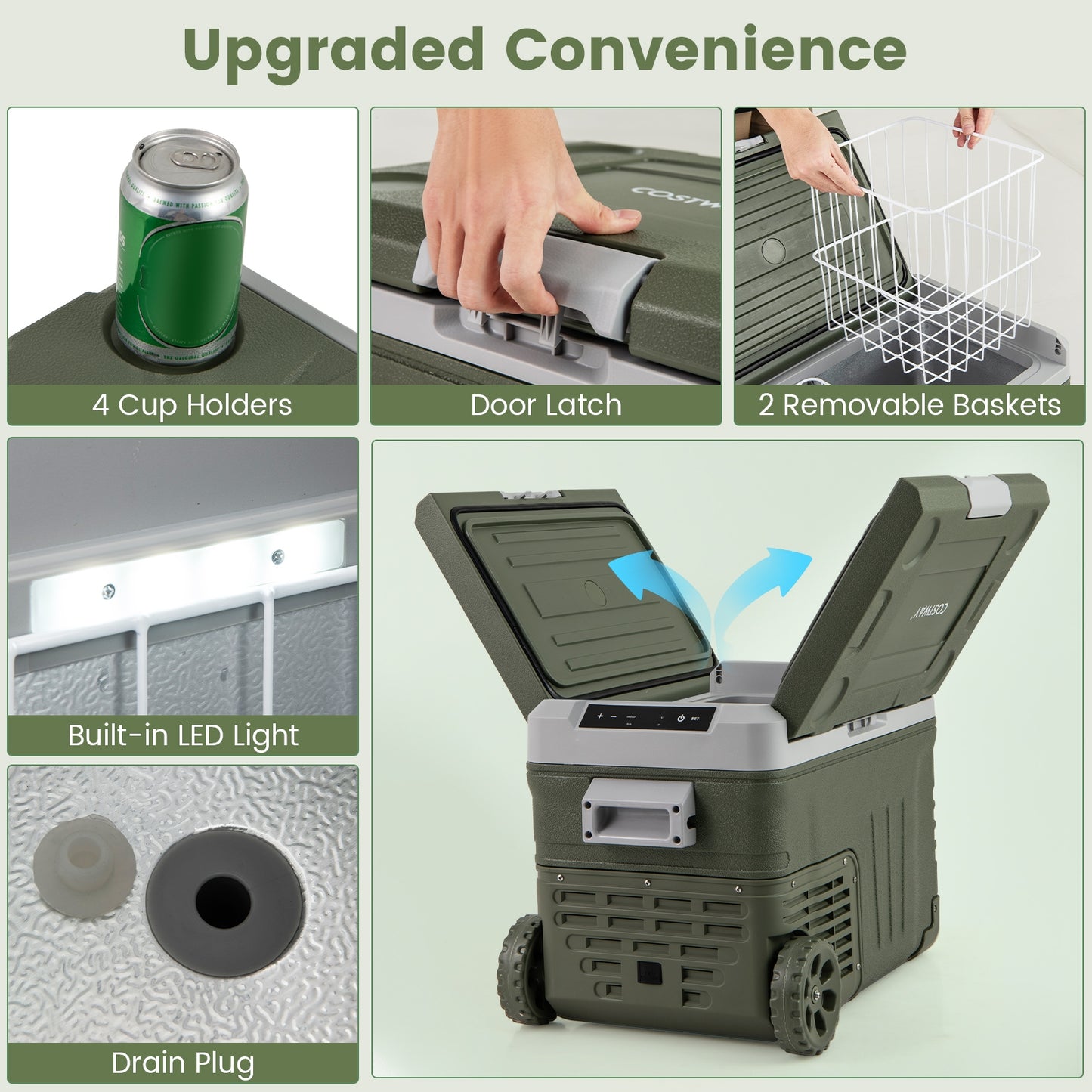 12 Volt Car Refrigerator Portable Car Fridge with Adjustable Range-35L Coolers at Gallery Canada