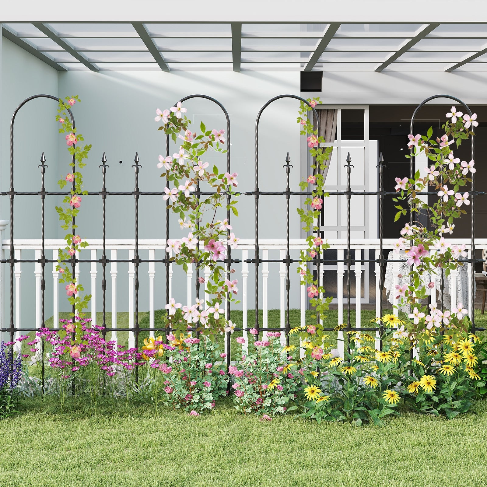 58 x 73 Inch Outdoor Garden Rose Arch Trellis For Climbing Plants Plant Supports at Gallery Canada